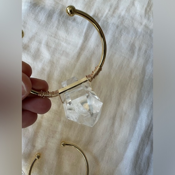 14k Plated Giant DT Quartz Power Crystal Cuff Bracelet - Picture 8 of 8